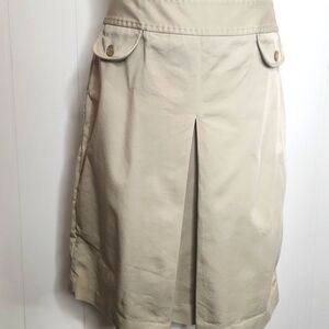 Y2K Brooks Brothers khaki 90's cargo preppy academia Office midi skirt
